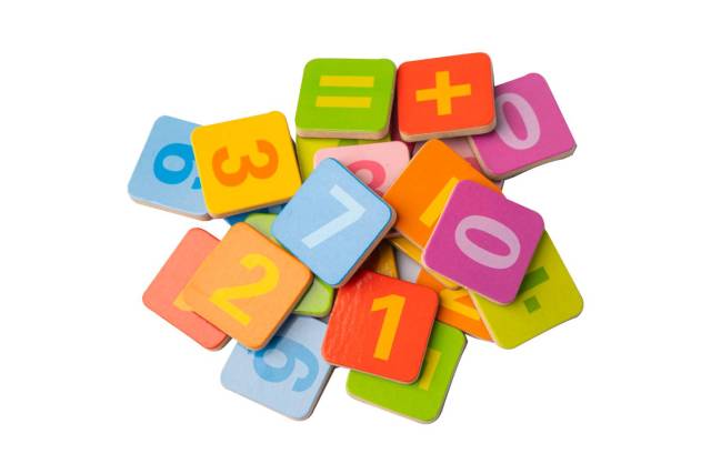 Colorful number blocks useful for teaching basic math concepts