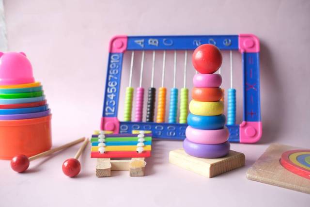 Math learning toys on the table