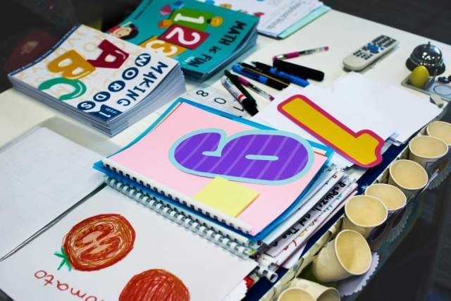 Workbooks on the table